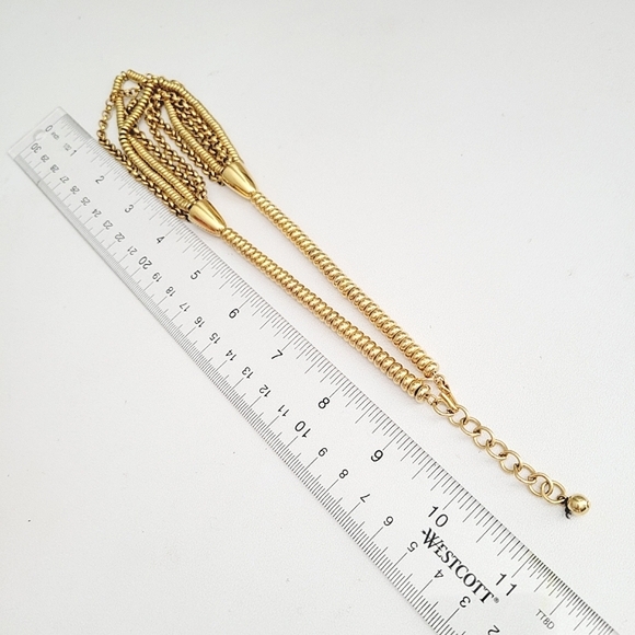 VINTAGE Monet multi-strand bib gold tone necklace - Picture 4 of 7